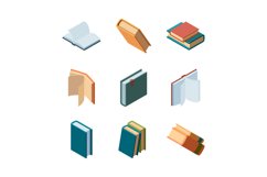 Books isometric. Diary open and closed magazines and books l Product Image 1