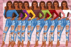 Ripped Jeans Fashion Girls Clipart African American Clipart Product Image 8