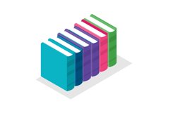 Isometric books icon. Vector illustration in flat style. Product Image 1