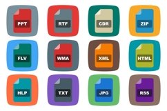 Set Of File Formats Icons Product Image 1