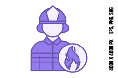 Colored Fireman Icon Product Image 1