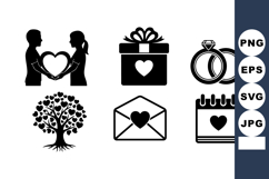 Romantic Love Icon SVG Bundle for Wedding Crafts Product Image 1