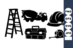 Industrial Construction Tools Silhouette Svg Collection Product Image 1