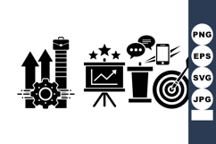 Business Growth Strategy Icon Set for Presentations Product Image 1