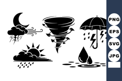 Weather Themed Vector Icon Set For Graphic Projects Product Image 1