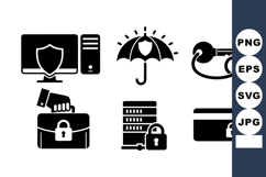 Vector Security Icon Set for Digital Protection Product Image 1