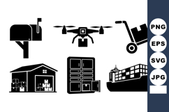 Vector Logistics Icons Set For Delivery And Shipping Product Image 1