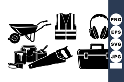 Industrial Construction Tool Vector Icon Set Bundle Product Image 1