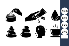 Minimalist Spa Icon Vector Bundle For Wellness Design Product Image 1