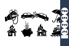 Vector Home Insurance Icons for Digital Projects Product Image 1