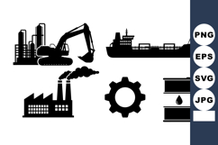 Industrial Machinery Vector Icons Bundle Set Product Image 1