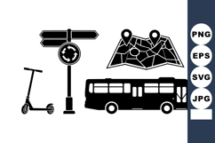 Urban Transport Icon Set for Travel and Navigation Product Image 1