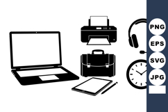 Minimal Office Technology Icon Svg Vector Set Product Image 1