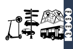 City Transportation Vector Icons Bundle For Designs Product Image 1