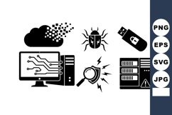 Cybersecurity Vector Icon Set for Tech Projects Product Image 1