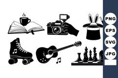 Vintage Retro Silhouette Vector Clipart Set for Crafts Product Image 1