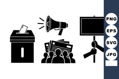 Political Protest Vector Icon Set for Activism Projects Product Image 1