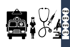 Medical Emergency Tools Icon Vector Set Product Image 1