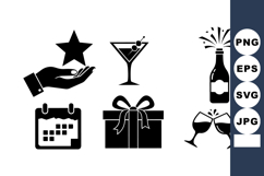 Party Celebration Icon Vector Clipart Set Product Image 1