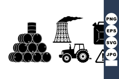 Industrial Farm Equipment Vector Clipart Set Bundle Product Image 1
