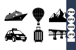Travel Icons Bundle With Cruise Balloon Mountain Taxi Product Image 1