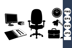 Vector Office Workspace Icon Set For Business Projects Product Image 1