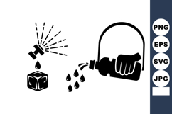 Minimal Hand Pouring Liquid Icon Vector Set Product Image 1