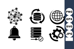 Modern Tech Circular Icon SVG Bundle for UI Design Product Image 1