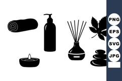Minimalist Spa Relaxation Icon Set for Wellness Projects Product Image 1