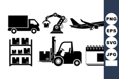 Industrial Logistics Icon Set for Warehouse Operations Product Image 1