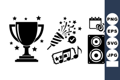 Winner Trophy Celebration Icons Bundle Set Product Image 1
