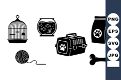 Pet Care Silhouette Clipart Set for Crafts Product Image 1