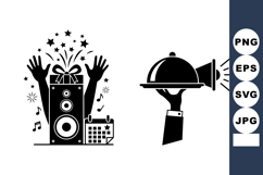 Vintage Party Celebration Vector Clipart Set Product Image 1