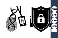 Security DNA Fingerprint Vector Clipart Bundle for Tech Product Image 1