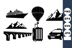 Travel Silhouette Vector Bundle for Adventure Designs Product Image 1