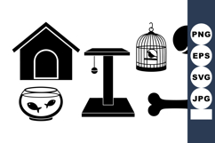 Pet Silhouette Clipart Bundle for Crafts Product Image 1