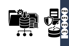 Data Server And Network Icon Vector Set For Tech Use Product Image 1