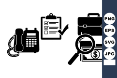 Business Office Icon Vector Clipart Set for Presentations Product Image 1