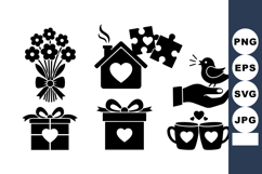 Romantic Love Icon SVG Bundle For Crafts Product Image 1
