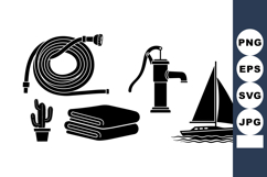 Vintage Outdoor Essentials Vector Clipart Set Product Image 1