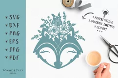 Floral Fox - SVG DXF PNG EPS JPG PDF Cutting File Product Image 1