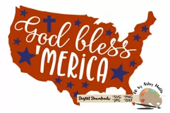 God bless America July 4th SVG Christian America svg dxf Product Image 2