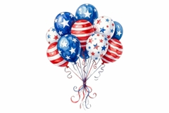 patriotic balloons Clipart 4th of July Product Image 1
