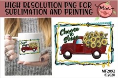 Vintage Truck Sunflower Sublimation Design Product Image 1