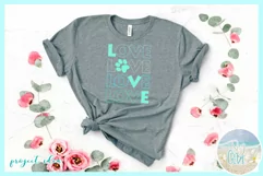 Pet Love Pawprint LOVE SVG Dxf Eps Png Pdf Files Product Image 2