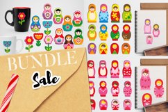 Matryoshka Russian nesting dolls girls graphic bundle Product Image 1