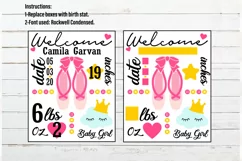 Ballerina Baby announcement chart template,baby stat SVG,DXF Product Image 2