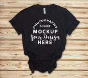 Bella Canvas 3001 T-shirt mock-up, color Black Heather Product Image 2