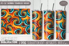 3D Seamless Sublimation Skinny Tumbler Wrap| 20oz | Png Product Image 1