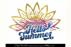 Hello Summer png Sunflower png Retro summer PNG Product Image 4